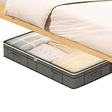Contenedores de almacenamiento debajo de la cama | Contenedores de almacenamiento debajo de la cama de 90 l, contenedores de ropa, ahorro de espacio con tapa transparente para organización, dormitorio