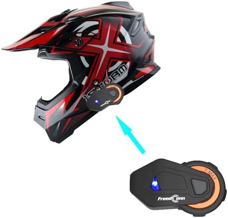 1Storm HF801 helmet with Bluetooth headset and glossy UV protective finish