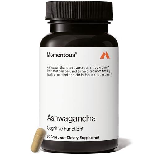 Momentous Ashwagandha Supplement - 300 mg NooGandha Ashwagandha Extract - Cognitive Performance, Alertness, & Focus Support - NSF Certified for Sport - Vegan - GMO- & Gluten-Free - 60 Servings