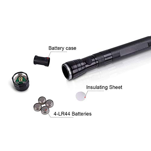 KIMILAR Telescoping Magnetic Pickup Tool, Telescoping Flexible Extensible 3 LED Flashlight, 5 Pound Magnet Telescopic Extending Torch Pick Up Tool (Max Length 22 Inch), 4 x LR44 Batteries Included - Thumbnail 7