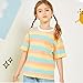 Toddler Kids Summer 2 Piece Outfits Color Block Crewneck Short Sleeve T-Shirt Matching Shorts Set for 1-14 Years