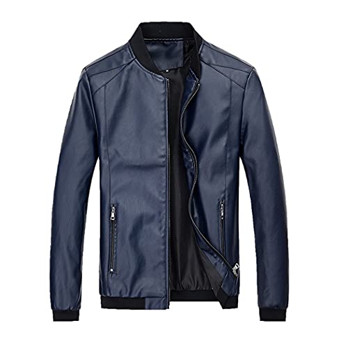 Veste en cuir synthétique homme noir printemps automne décontracté M
