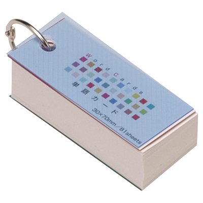 Cartes de mots Nakabayasi 30x70 bleu avec anneau pour retenir vos leçons