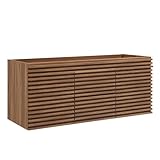 Modway Render 48' Double Sink Compatible (Not Included) Bathroom Vanity Cabinet in Walnut