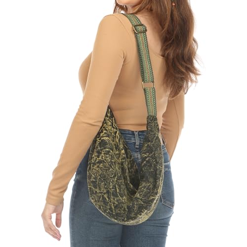 Image of Lakhays Stonewash Canvas Hobo Bag