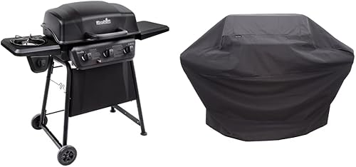 Char-Broil Classic 360 Parrilla de gas propano líquido de 3 quemadores con quemador lateral y cubierta de parrilla de rendimiento, 3-4 quemadores