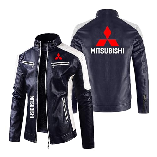 JANZBZSU Chaquetas De Motocicleta Para Hombre Abrigo Para M.it.su.b.ish.i Gr.ou.p Prendas De Vestir Exteriores Con Bloques De Color Traje De Carreras De Cuero PU-SLanS||XL