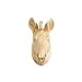 Wall Charmers Zebra Mini in Gold - Faux Head Bust Taxidermy Metallic Resin Fake Animal Art Decorative Fauxidermy Mounted Decor Replica Mount