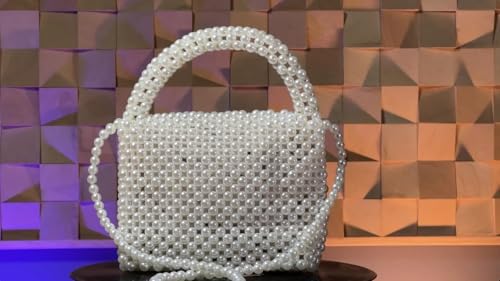 Image of Mahalakshmi Crystal Purses For Women | Pearl Beaded Crossbody Bags For Ladies Girls. Handmade purse for girls and women