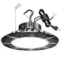 JC-LGL UFO LED High Bay Light 300W 5700K, Dimmable High Bay 5' Cable with US Plug, Hanging Hook, Safe Rope, ETL Listed High Bay Light for Warehouse Factory Barn Shop
