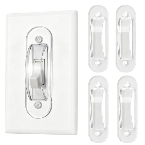 Wall Switch Guards Plate Covers Child Safety Security Home Decor (4 Pack), Clear - Keeps Light Switch ON Or Off Prevent Accidental Device Turn On or Off