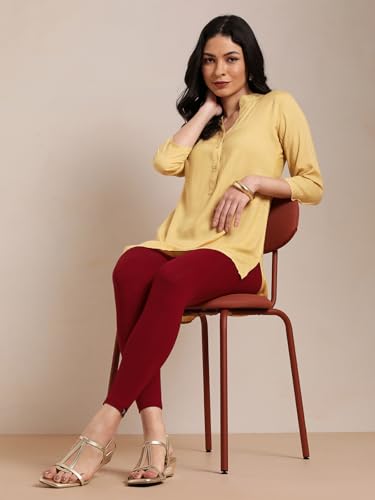 Image of TWIN BIRDS Super Stretchable Cotton Elasthane Fabric Ankle Length Leggings for Women