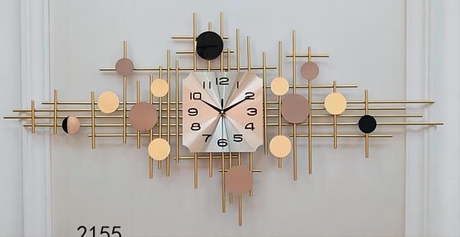 Horloge murale en métal XJBTBA, grand format créatif pour intérieur luxe