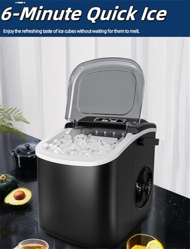 Máquina portátil pequeña para hacer hielo, totalmente automática e inteligente para uso doméstico, produce 9 cubos redondos en 6 minutos, ideal para cocinas familiares, dormitorios y oficinas miniatura 5