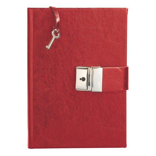 Eccolo Made in Italy Leather 5 x 7-Inch Locking Journal Diary, Red