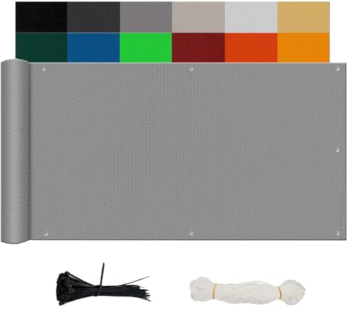 Balkon Sichtschutz Ohne Bohren – 155x2000 Cm, Beige, UV- & Wetterfest, Aus HDPE, Mit Alu-Ösen & Kabelbindern