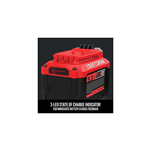 Image of CRAFTSMAN V20 Lithium Ion Battery for Power Tools, 9 Ah, LED Charge Indicator (CMCB209)