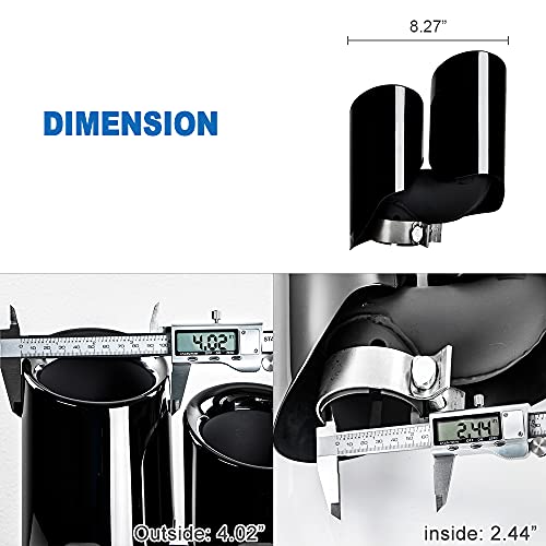 Rolling Gears Gts-Look Gloss Black Exhaust Tips Muffler Pipes Compatible With 2019-2023 Porsche Macan Base 2.0T (95B.2) #TOP5