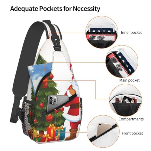 Bolso cruzado tipo chest bag estilo Santa Claus negro miniatura 4