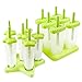 Popsicle Molds Set of 12 Ice Pop Molds Ice Pop Maker with Silicone Funnel and Cleaning Brush, Green