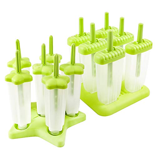 Popsicle Molds 2pcs Ice Pop Molds Ice Pop Maker with Funnel and Cleaning Brush, Green