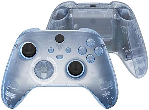 eXtremeRate Clear Atomic Purple Controller Full Set Housing Shell Case w/Buttons for Xbox Series X/S, Custom Replacement Side Rails Front Back Plate Cover for Xbox Series S Xobx Series X Controller