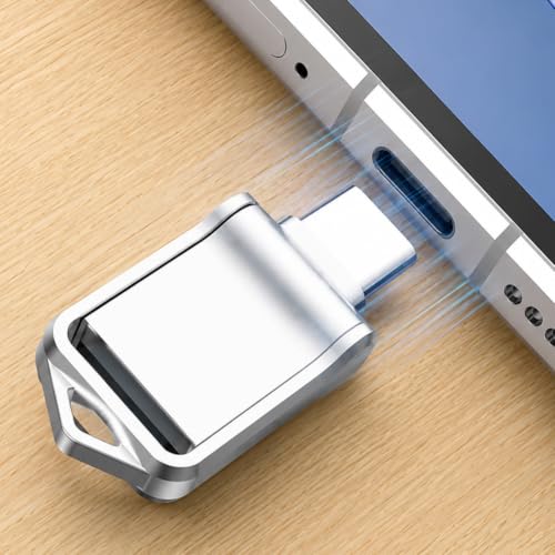 Flash Drive USB 3.1 de 32 GB, unidade portátil USB-C dupla com clipe prata