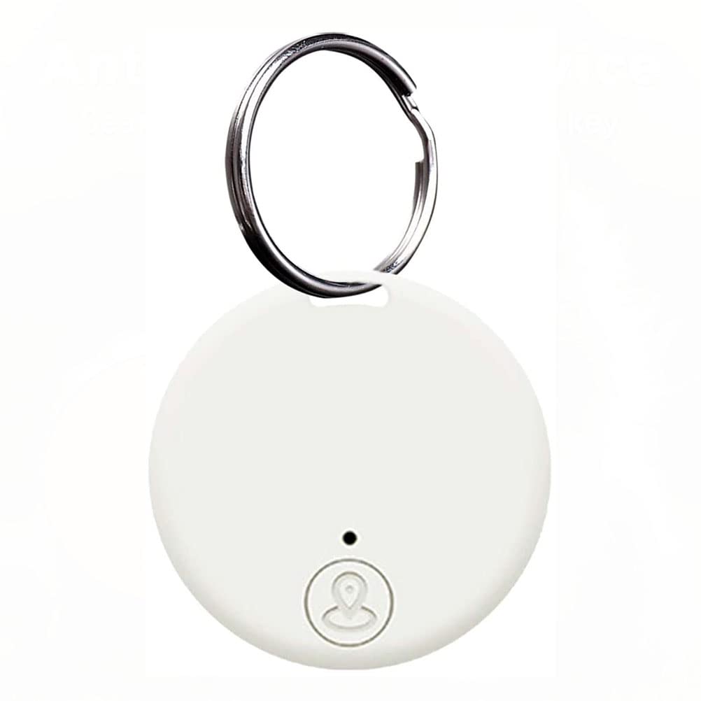 Rastreo GPS portátil Bluetooth 5.0 Rastreo de llave móvil con anillo de tracción, dispositivo inteligente antipérdida Localizador de mascotas para mascotas Gatos Perros Llave de billetera,Blanco