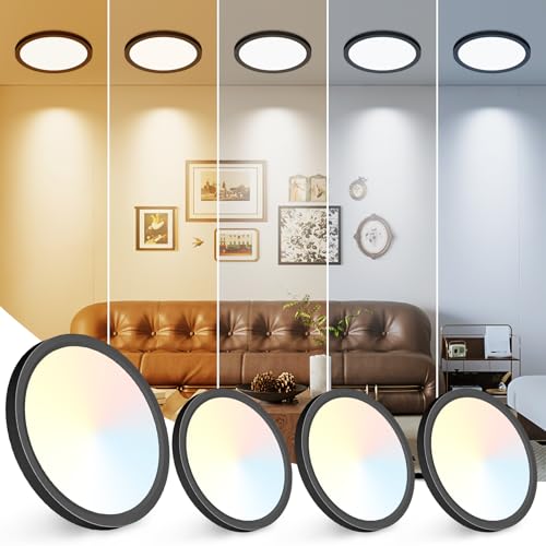 Peasur 7 inch LED Ceiling Light, 3000K/3500K/4000K/5000K/6500K Adjustable Flush Mount