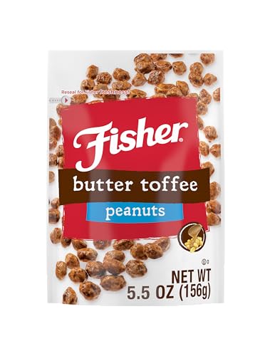 Fisher Snack Butter Toffee Peanuts, 5.5 Ounces (Pack of 6), No Artificial Colors or Flavors