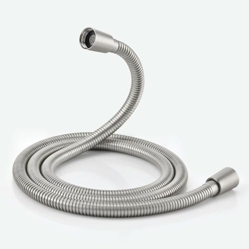Shower Hose Extra Long 304 Stainless Steel Handheld Showerhead Hose, Anti Winding Interface, With Brass Insert And Nut - Durable Rv Shower Hoses Replacement(brushed Nickel, 59 Inches)