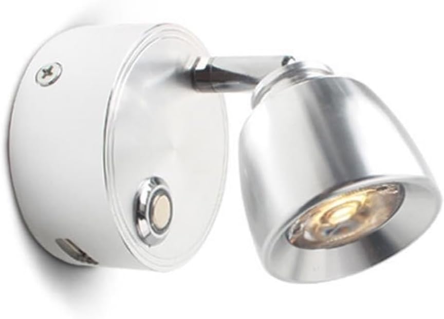 12V10-30v Touch dimming RV lamp Home Bedside Reading lamp USB Charging Port(DC12 24V Silver,Warm White)