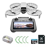 DJI Flip With RC 2 Screen Remote controller, Bundle with 128GB Micro SD Card& Propeller Guard Ring& Strobe Light - Drone With 4K UHD Camera for Adults, Under 249g, Palm Takeoff, 31-Min Flight Time
