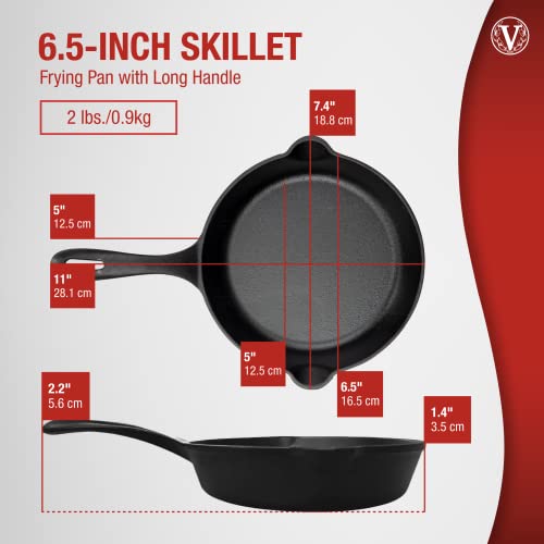 Victoria 6-Inch Cast-Iron Skillet, Pre-Seasoned Cast-Iron Frying Pan With Long Handle, Made In Colombia #TOP5