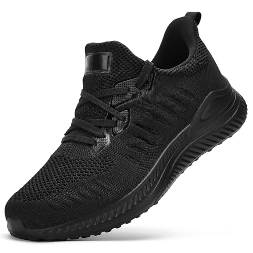 Akk Slip on Sneakers Men Wide Walking Shoes Breathable Black Tennis Running Shoe Comfortable Workout Lightweight Mens Athletic Gym Jogging 10.5