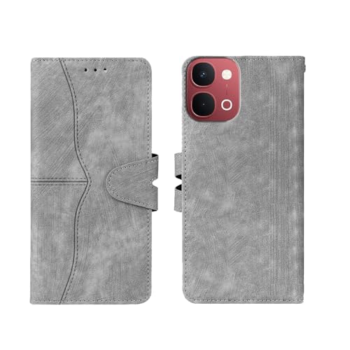 Image of amazon basics Vivo Y51 Pro 5G Flip Cover | Card Pockets Wallet & Stand | Flip Cover for Vivo Y51 Pro 5G (Gray)