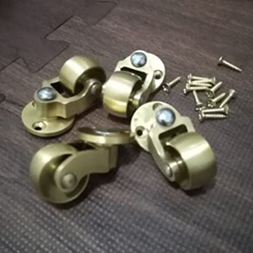 Set di Ruote piroettanti Resistenti - Struttura in Ottone Massiccio per Uno Scorrimento Fluido. Perfette per mobili e armadi. Installazione Semplice e affidabile.