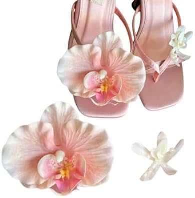 2pcs Flower Shoe Clips Beachy Vacation Accessories Y2k Plumeria Shoe Charms for Heels and Flats It Girl Summer