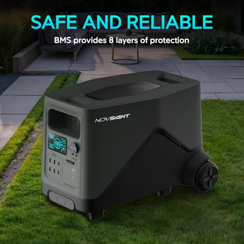 NOVSIGHT 2160Wh Portable Power Station - 120V Lifepo4 Battery Backup with Expandable Capacity, Fast Charging Solar Generator for Home Backup, Power Outage, RVs Camping, Emergencies