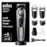 BRAUN Beard Trimmer Series 7 BT7420, Electric Trimmer for Men, Incl. Sharpest ProBlade, 40 Length Settings, Barber Tools, Charging Stand, Travel Case, Stencil, Rechargeable & Waterproof