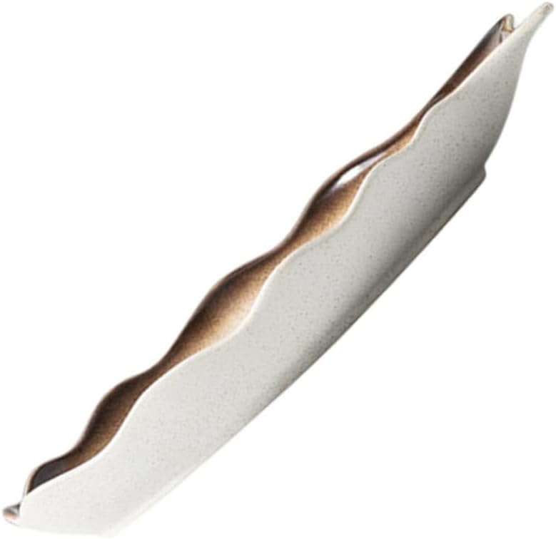 Ceramic Sushi Plate and Steamed Fish Serving Platter 14-inch Japanese Style Creative Food Holder for Kitchen and Restaurant Use