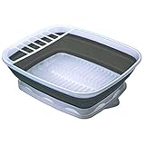 Prepworks by Progressive Collapsible Dish Rack with Drain Board, CDD-100, Perfect For RV Sink, Camping Dish Tub