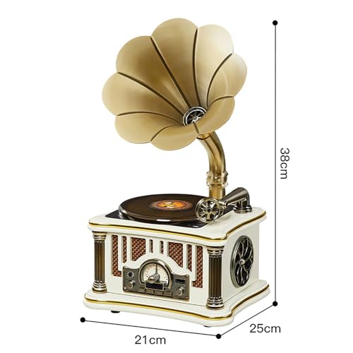 Tocadiscos vintage portátil con CD para escuchar música con sonido envolvente 5