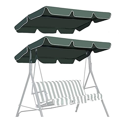Preisvergleich Produktbild QINYA Hollywoodschaukel Hollywoodschaukel Ersatzdachhollywoodschaukel Wetterfest Ersatz Bezug Sonnendach Schaukel Dach 900D Oxford Stoffmaterial (142 * 120cm,Green)