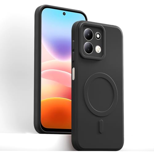 Image of Outlouders Back Cover for Redmi 17 5G | Soft Matte Silicone | Slim Fit | Magnetic-Safe Logo Design (Magnetic-Safe Not Compatible) | Shockproof | Camera Protection Bumper Case (Black)