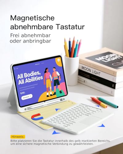 Inateck Hülle mit Tastatur iPad A16/10. Gen, 3 Bluetooth-Kanäle – Ansicht 2