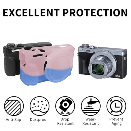 Funda de silicona para Canon G7X Mark III color rosa azul miniatura 4