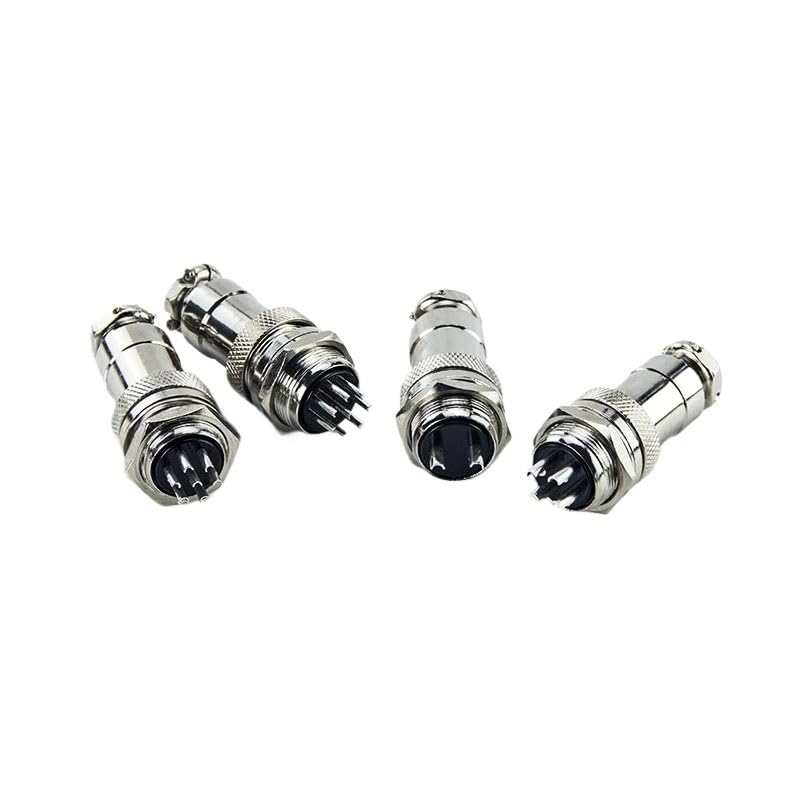 Set conector aviación GX20 6 pines metálico miniatura 2