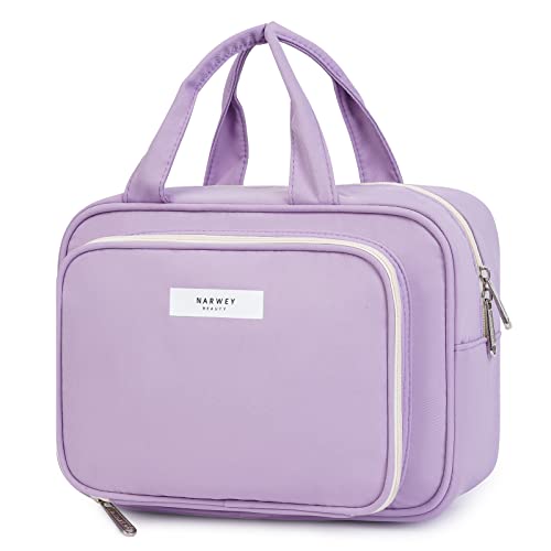 Narwey Full Size Toiletry Bag Women Large Makeup Bag Organizer Travel Cosmetic Bag For Essentials Accessories (Purple) #TOP1