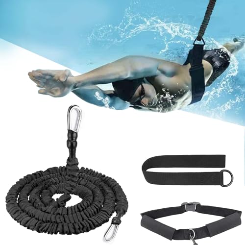 alouweekuky Banda Elástica de Natación Estática para Piscina, Resistencia de 2,5-7,5 m, Cinturón de Natación, Cinturón Flotante para Adultos, Adecuado para Piscinas Pequeñas, Aumenta la Fuerza